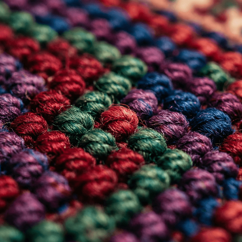 Handgeknoopt vloerkleed met verfijnde knooptechnieken